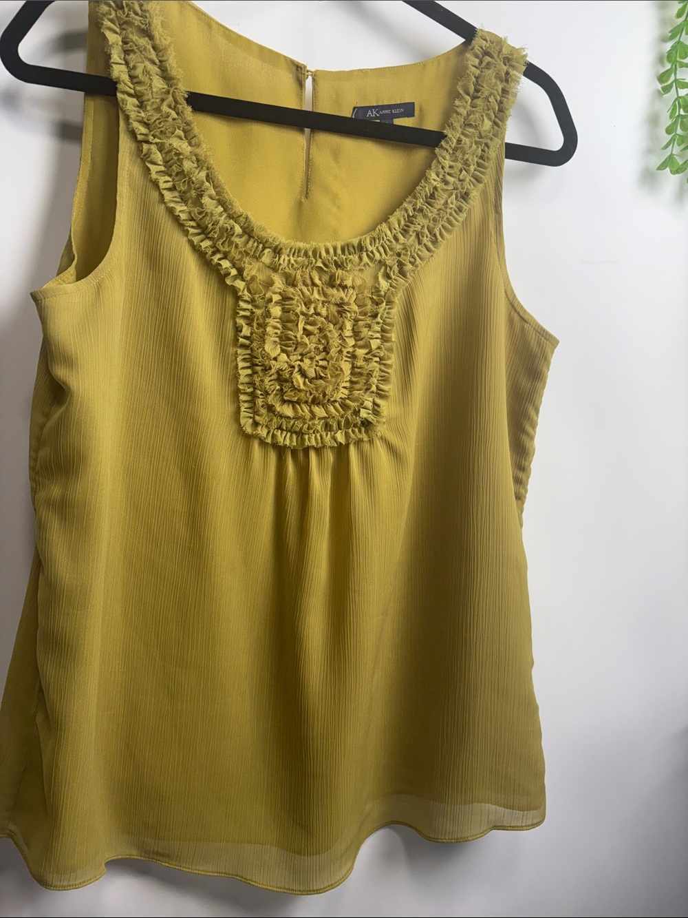 Anne Klein Yellow Ruffle-Trim Sleeveless Camisole